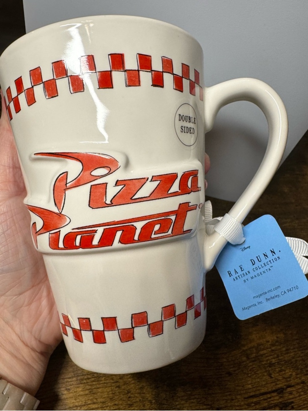 Rae Dunn Pixar Pizza Planet Freshest In The Galaxy Mug Disney NWT